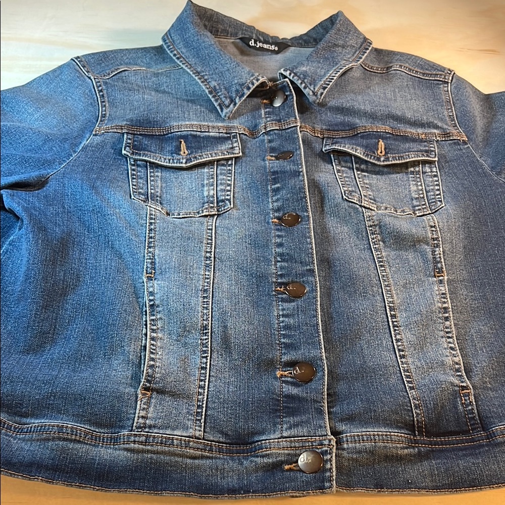 D. Jeans Blue Denim Jacket Washed/Distressed, Look Sz Xl